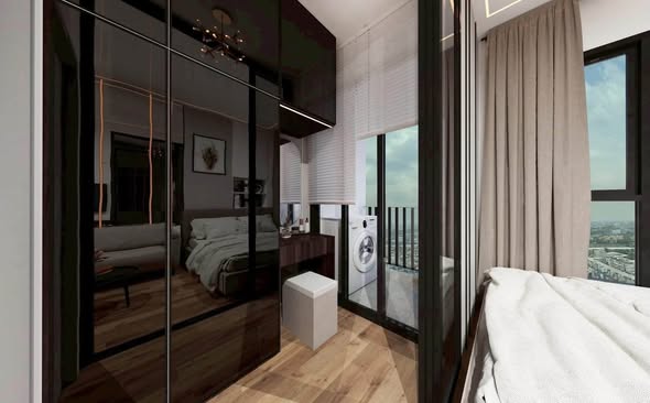 bedroom of Origin Plug & Play Ramintra : ออริจิ้น ปลั๊ก แอนด์ เพลย์ รามอินทรา