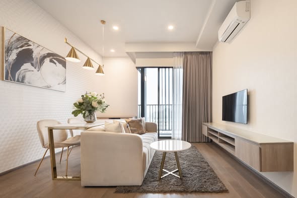 living room of Park​ Origin​ Phaya Thai
