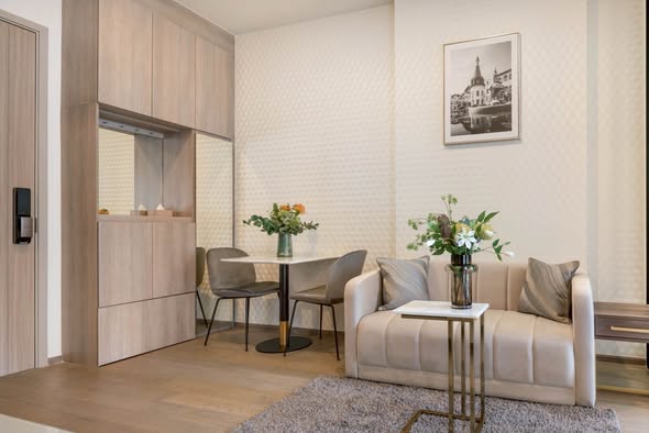 living room and room interior of Park​ Origin​ Phaya Thai