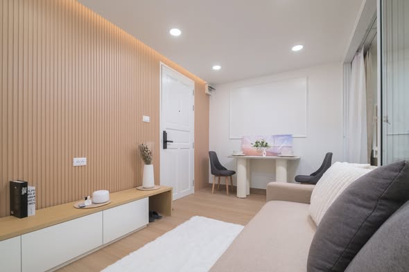 living room and bedroom and room interior of Ratchada City 18 Condo