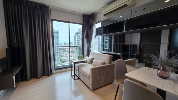 bedroom and living room of Rhythm Asoke