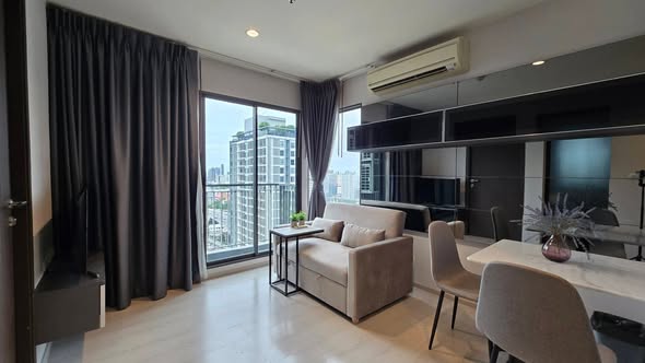 living room and bedroom of Rhythm Asoke