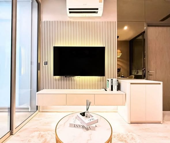 living room and room interior and bathroom of Rhythm Ekkamai Estate