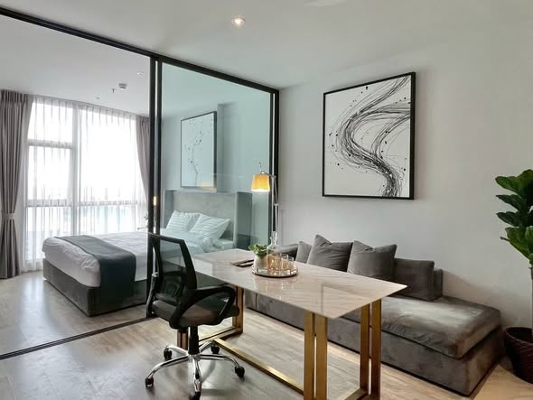 living room and bedroom of RHYTHM Ekkamai