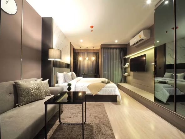 living room and bedroom of RHYTHM Ekkamai