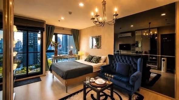 bedroom and living room of Rhythm Sukhumvit 36-38