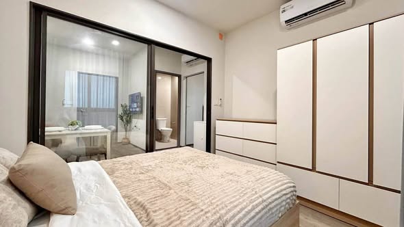 bedroom and room interior of Rich Point @BTS Wutthakat