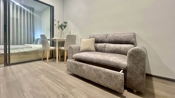 living room and bedroom and room interior of Rich Point @BTS Wutthakat