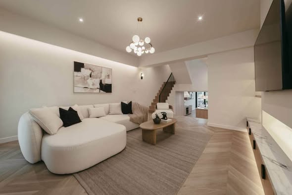 living room and bedroom of SPACE Townhome