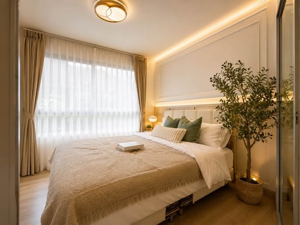bedroom of Studio One Condo