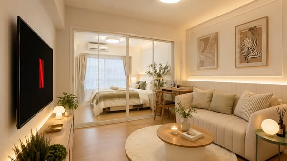 living room of Studio One Condo