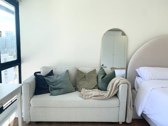 bedroom and living room of Sukhumvit Suite