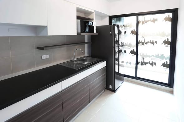 room interior and bathroom and kitchen of Supalai City Resort Bearing Station (Sukhumvit 105)
