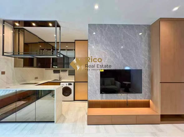 living room and kitchen of Supalai Icon Sathon