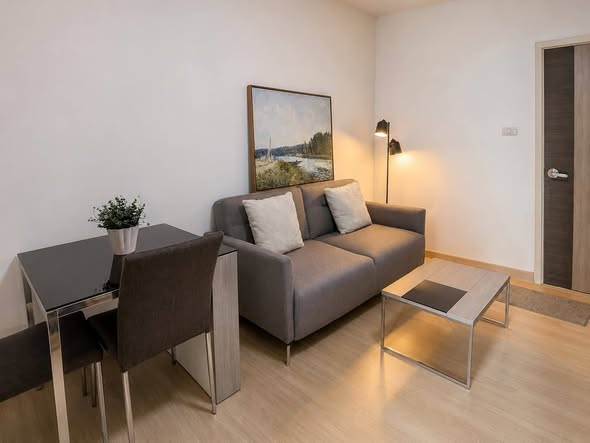 living room and bedroom of Supalai Loft Talat Phlu Station