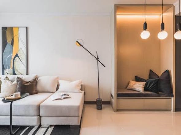 bedroom and living room of Supalai Oriental Sukhumvit 39
