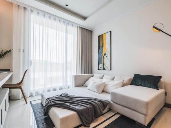 living room and bedroom of Supalai Oriental Sukhumvit 39