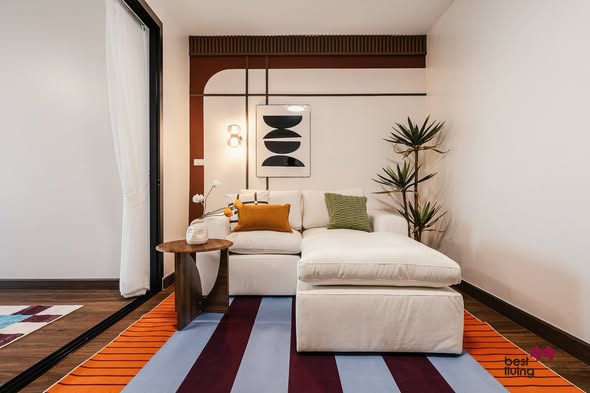 living room and bedroom of Supalai Park Srinagarindra