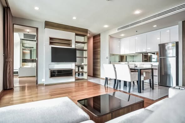living room and kitchen of The Address Sathorn