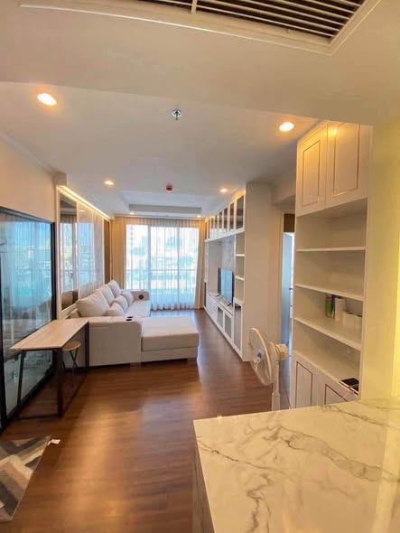 living room and room interior and kitchen of The Address Sathorn