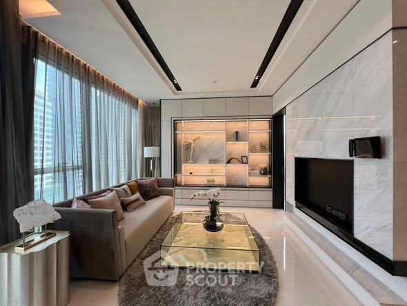 living room and bathroom of The Bangkok Thonglor
