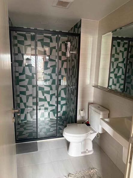 room interior and bathroom of THE BASE Sukhumvit 50