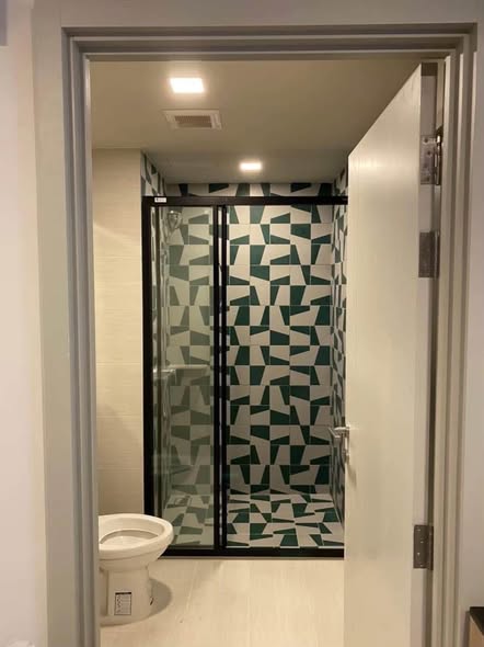 room interior and bathroom of THE BASE Sukhumvit 50