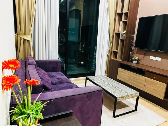 living room and bedroom of The Capital Condo Ekkamai-Thong Lo