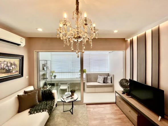 living room and bedroom of The Coast Bangkok