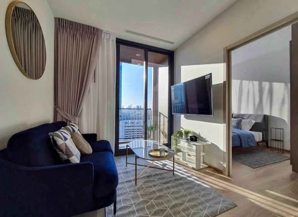 bedroom and living room of The Crest Sukhumvit 49