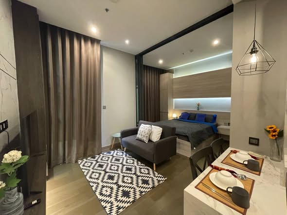 bedroom and living room of THE ESSE at SINGHA COMPLEX