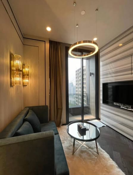 living room and bedroom of THE ESSE Sukhumvit 36