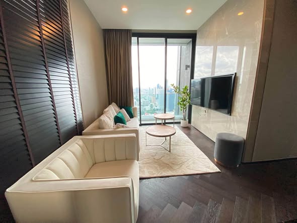 living room and bedroom and room interior of THE ESSE Sukhumvit 36