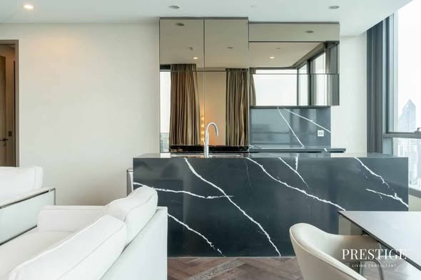 living room and kitchen of THE ESSE Sukhumvit 36