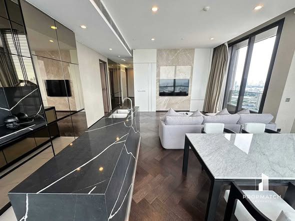 living room and kitchen of THE ESSE Sukhumvit 36
