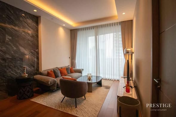 living room and bedroom of The Estelle Phrom Phong