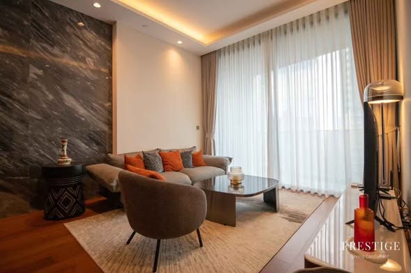 living room and bedroom of The Estelle Phrom Phong