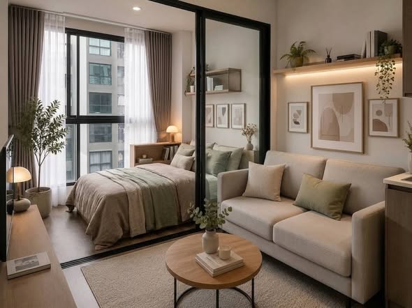living room and bedroom of The Excel ลาดพร้าว – สุทธิสาร