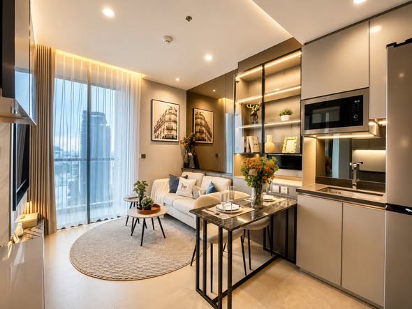 living room of THE EXTRO Phayathai-Rangnam