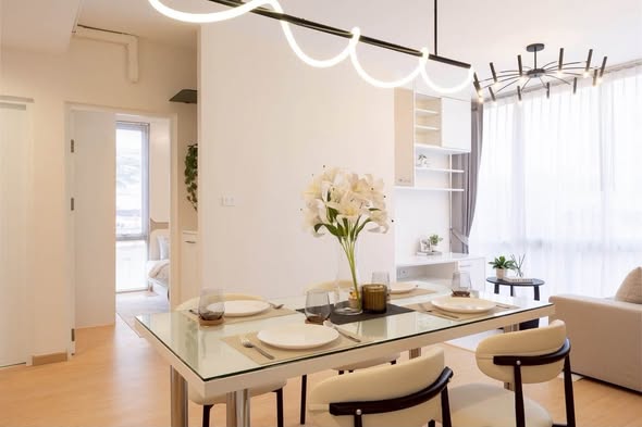 living room and room interior of The Iris Condo (F Building) Rama 9 – Srinagarindra