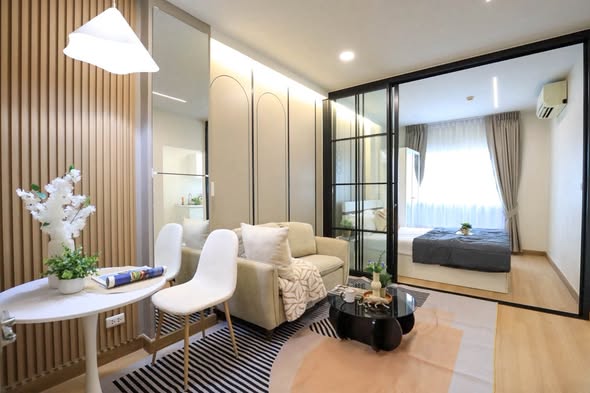 bedroom and living room of The Kith Plus Sukhumvit 113