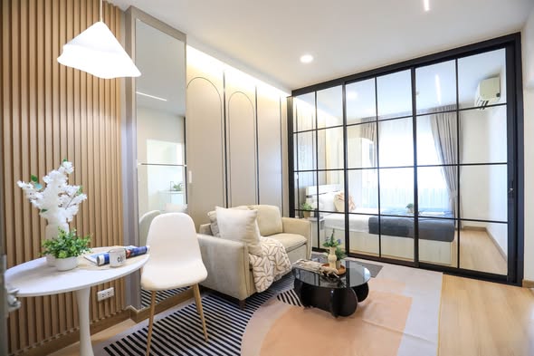 living room and room interior of The Kith Plus Sukhumvit 113