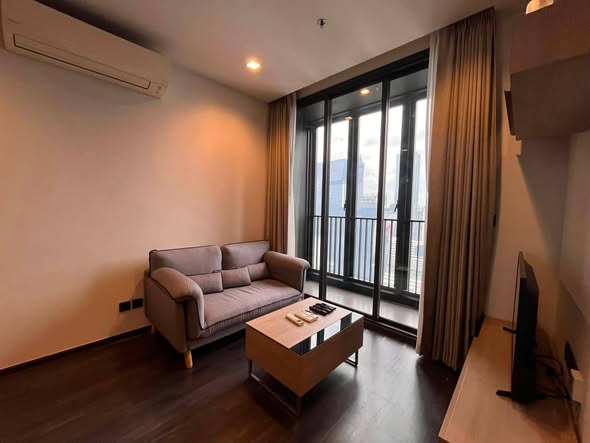 living room and bedroom of THE LINE Asoke-Ratchada