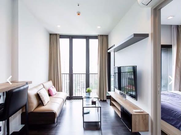 living room and bedroom of THE LINE Asoke-Ratchada