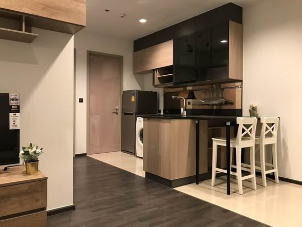 room interior and kitchen of THE LINE Asoke-Ratchada