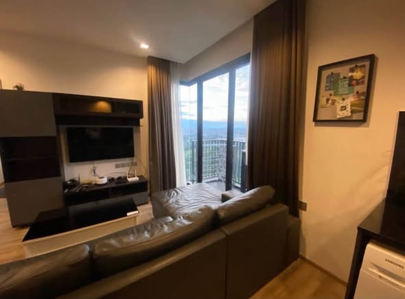 living room and bedroom of THE LINE Jatujak-Mochit