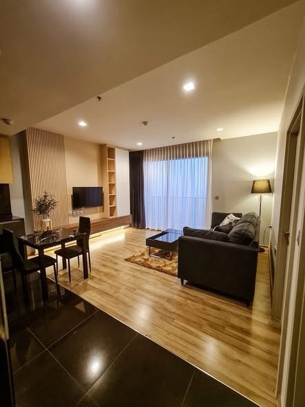 living room and bedroom of THE LINE Jatujak-Mochit