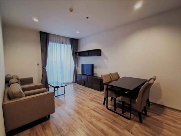 living room and bedroom of THE LINE Jatujak-Mochit