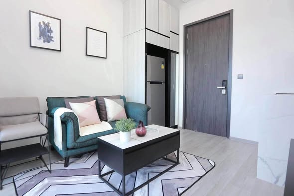 living room and room interior of THE LINE Sukhumvit 101