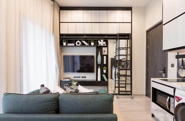 living room and room interior of THE LINE Sukhumvit 101